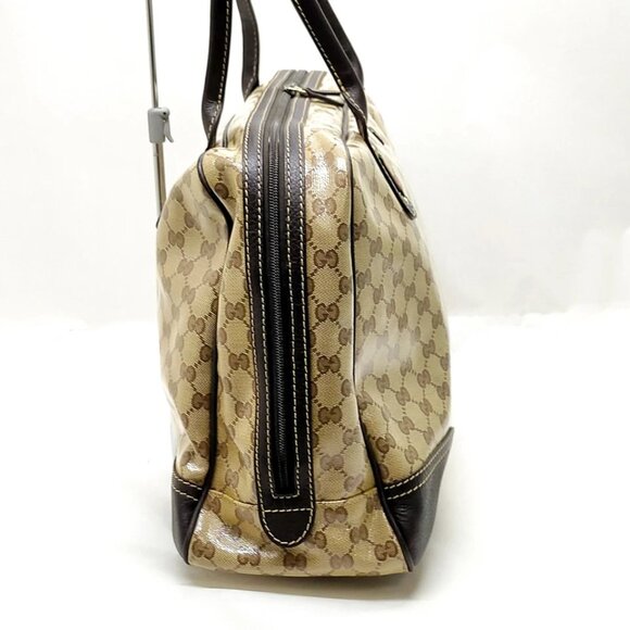 Gucci Hand Bag Sherry Line Brown PVC 693-042825 - Picture 4 of 13